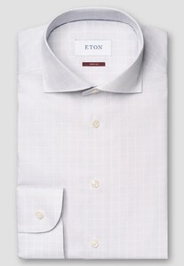 Eton Archive Check Cotton Signature Twill Overhemd Licht Grijs