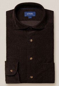 Eton Baby Corduroy Horn Effect Buttons Overhemd Donker Grijs