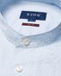 Eton Band Collar Uni Color Twill Overhemd Licht Blauw