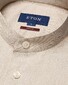 Eton Band Collar Uni Color Twill Shirt Beige