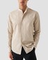 Eton Band Collar Uni Color Twill Shirt Beige