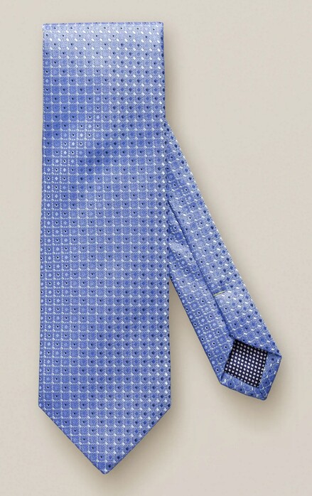 Eton Basketweave Fine Pattern Tie Blue