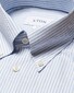 Eton Bengal Stripe Oxford Button Down Organic Cotton Shirt Light Blue