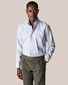 Eton Bengal Stripe Oxford Button Down Organic Cotton Shirt Light Blue