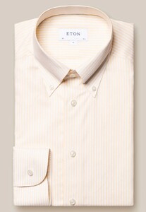 Eton Bengal Stripe Oxford Button Down Organic Cotton Shirt Yellow