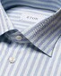 Eton Bengal Striped Organic Cotton Signature Twill Overhemd Groen-Blauw