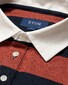 Eton Block Striped Filo di Scozia Rugby Shirt Piqué Organic Cotton Polo Rood
