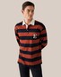 Eton Block Striped Filo di Scozia Rugby Shirt Piqué Organic Cotton Poloshirt Red