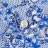Eton Blue Azulejo Print Shirt Deep Blue Melange