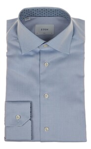 Eton Blue Medallion Effect Signature Twill Shirt Light Blue