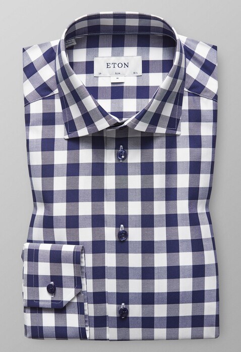 Eton Bold Gingham Check Overhemd Wit