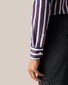 Eton Bold Striped Signature Poplin Mother of Pearl Buttons Overhemd Burgundy-Blauw