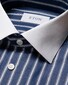 Eton Bold Striped White Collar Fine Poplin Overhemd Blauw