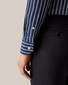 Eton Bold Striped White Collar Fine Poplin Shirt Blue