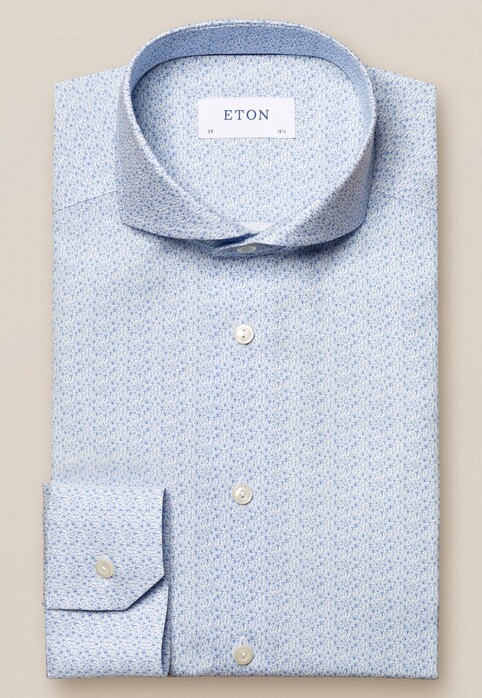 Eton Botanical Signature Poplin Shirt Light Blue