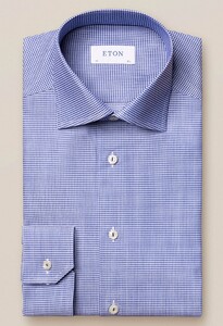 Eton Brocade Dot Weave Overhemd Blauw