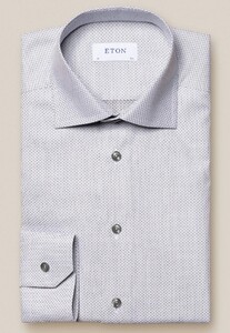 Eton Brocade Prominent Texture Shirt Grey