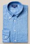 Eton Button Down Linnen Overhemd Midden Blauw
