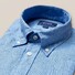 Eton Button Down Linnen Overhemd Midden Blauw