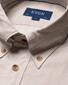 Eton Button Down Mussola Cotton Modal Horn Effect Buttons Shirt Light Brown