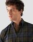 Eton Button Down Soft Flannel Check Organic Cotton Shirt Navy-Green