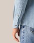 Eton Button Down Uni Flanel Organic Cotton Overhemd Blauw