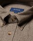 Eton Button Down Uni Flannel Organic Cotton Shirt Brown