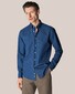 Eton Button Down Uni Lightweight Denim Overhemd Midden Blauw