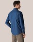 Eton Button Down Uni Lightweight Denim Overhemd Midden Blauw