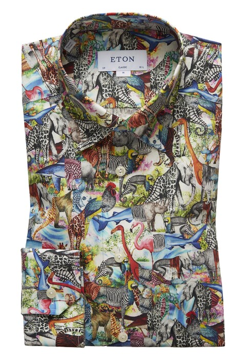 Eton Button Under Fantasy World Shirt Multicolor