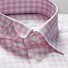 Eton Button Under Gingham Check Overhemd Roze