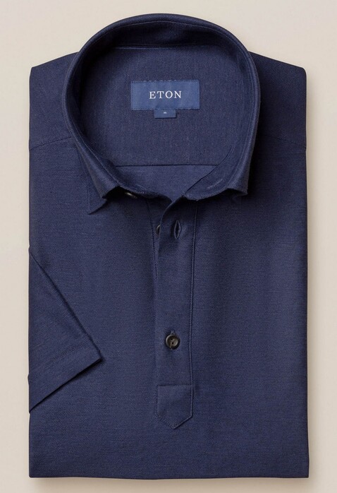 Eton Button Under Polo Shirt Poloshirt Dark Blue Extra Melange