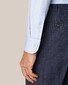 Eton Button Under Subtle Check Cotton Tencel Twill Stretch Overhemd Licht Blauw