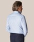 Eton Button Under Subtle Check Cotton Tencel Twill Stretch Overhemd Licht Blauw
