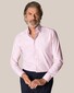 Eton Button Under Subtle Check Cotton Tencel Twill Stretch Overhemd Roze
