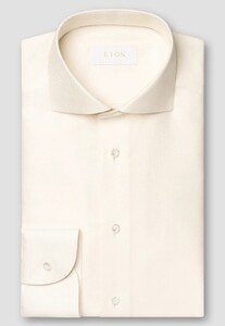 Eton Canclini Luxury Ultra Soft Cotton Cashmere Silk Overhemd Wit