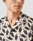 Eton Casual Twill Short Sleeve Black Cat Fantasy Pattern Overhemd Zwart