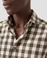 Eton Casual Twill Wide Check Matt Buttons Overhemd Donker Groen