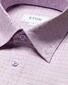 Eton Check Pattern Cotton Tencel Twill Stretch Overhemd Paars