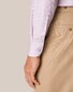 Eton Check Pattern Cotton Tencel Twill Stretch Shirt Purple