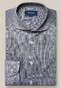 Eton Check Pattern King Knit Filo di Scozia Cotton Shirt Navy