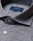 Eton Check Pattern King Knit Filo di Scozia Cotton Shirt Navy