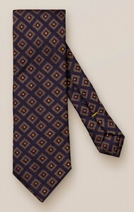 Eton Check Pattern Wool Silk Das Zwart