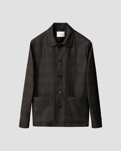 Eton Check Wool Cashmere Prince of Wales Check Jack Dark Gray