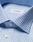 Eton Checked Signature Twill Organic Cotton Overhemd Lichtblauw-Blauw