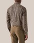 Eton Checked Subtle Natural Stretch Merino Wool Shirt Brown