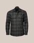 Eton Checked Wool Cashmere Heavy Flanel Overshirt Donker Groen