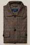 Eton Checked Wool Cashmere Heavy Flannel Overshirt Brown