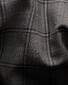 Eton Checked Wool Silk Linnen Horn Effect Buttons Overshirt Grijs
