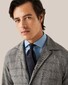 Eton Checked Wool Silk Linnen Horn Effect Buttons Overshirt Grijs